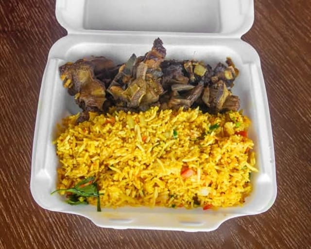 Grilled Lamb with Rice.